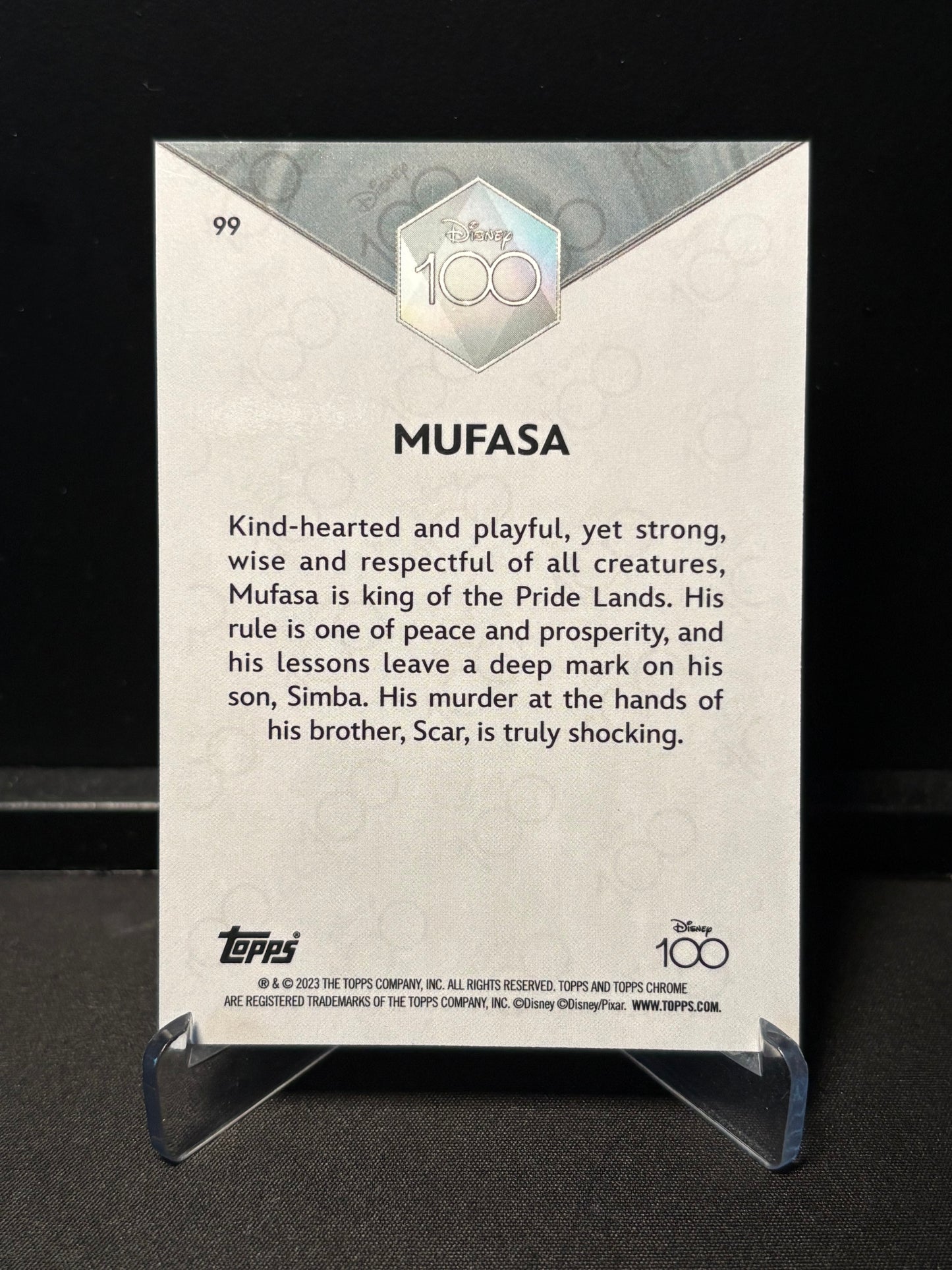Topps Chrome Disney 100 – Mufasa #99 | Carte Base