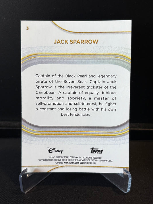 Topps Chrome Disney 2025 – Jack Sparrow #3 | Carte Base