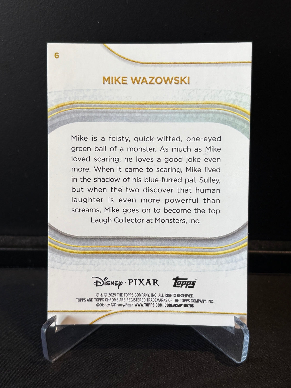 Topps Chrome Disney 2025 – Mike Wazowski #6 | Carte Base