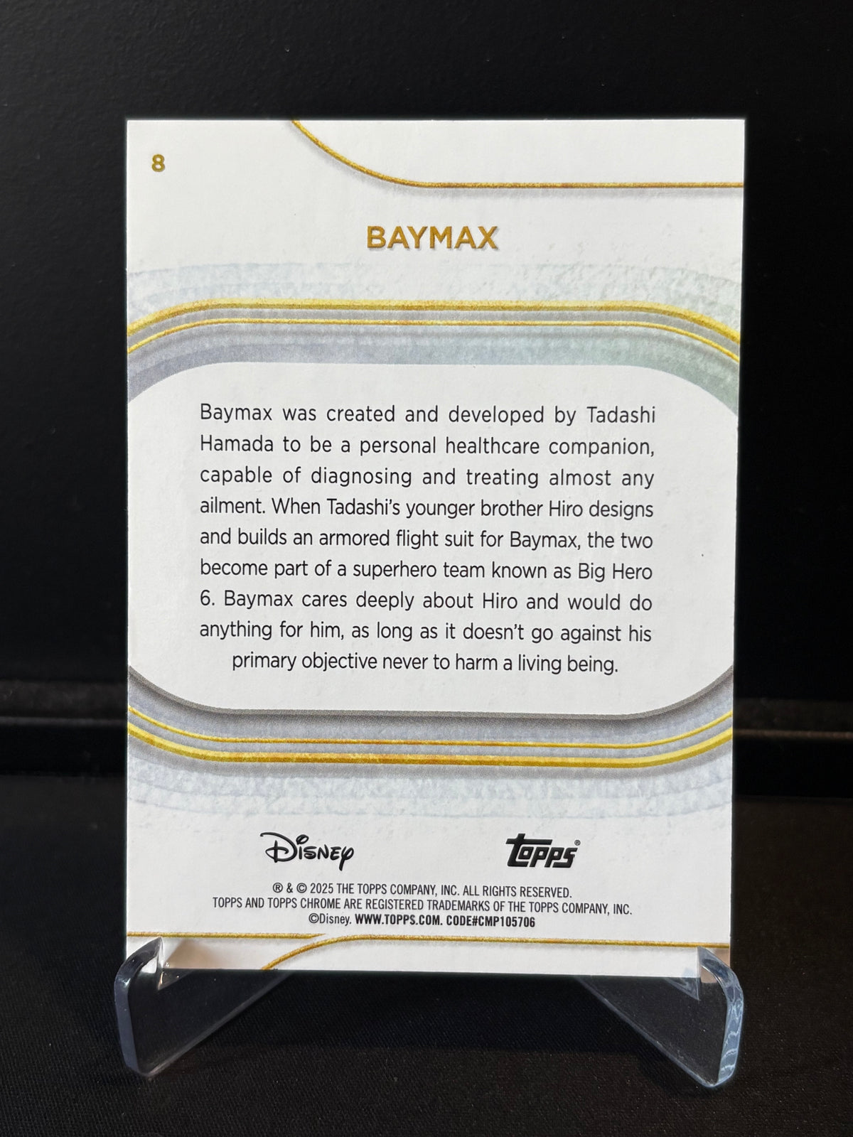 Topps Chrome Disney 2025 – Baymax #8 | Carte Base