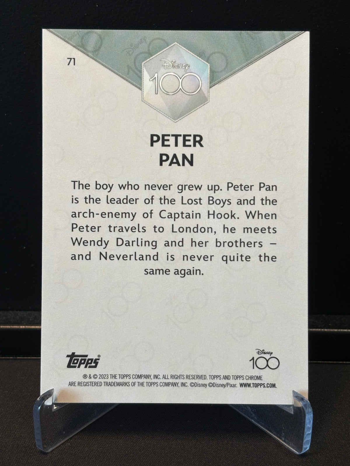 Topps Chrome Disney 100 – Peter Pan #71 | Pink Parallèle /399