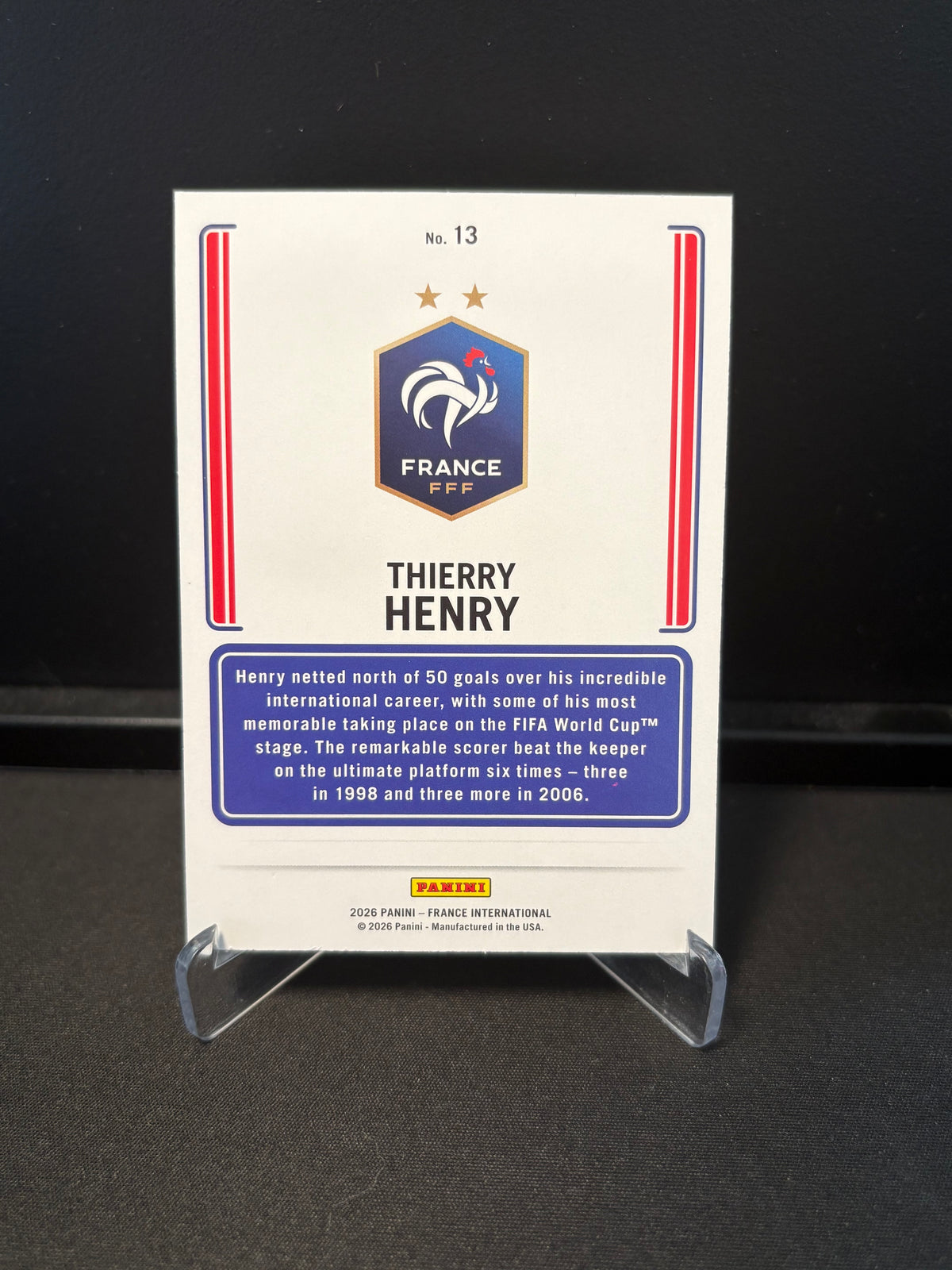 Panini France International 2026 – Thierry Henry #13 | Insert Les Bleus