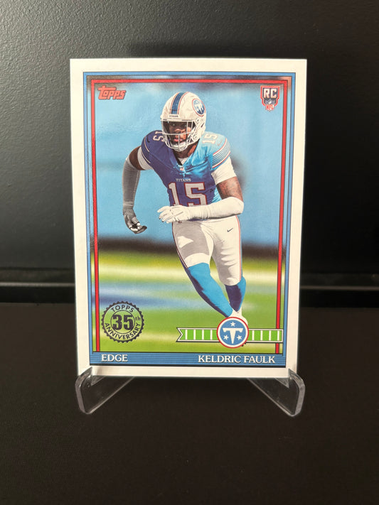 Topps NFL 2026 – Keldric Faulk #91TR-44 | 35th Anniversary Rookie Card – Tennessee Titans