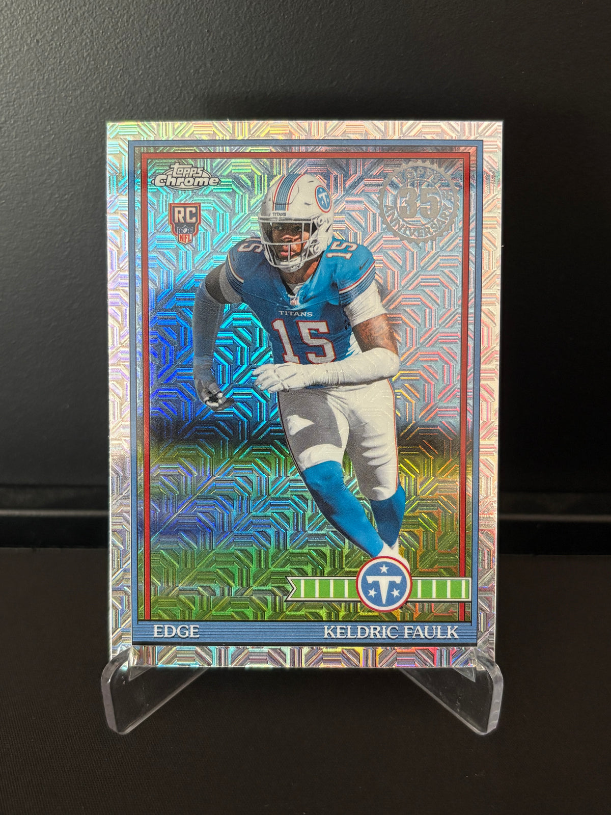 Topps Flagship NFL 2026 – Keldric Faulk RC #91TRC-44 | 35th Anniversary Chrome Mojo