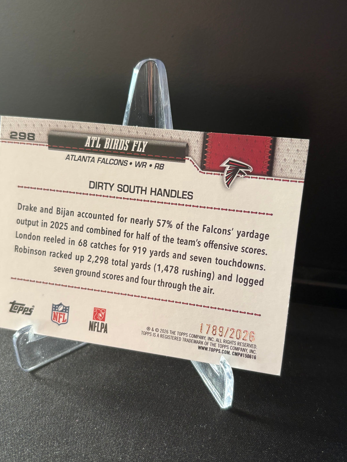 Topps Flagship NFL 2026 – ATL Birds Fly #298 – Gold Border /2026
