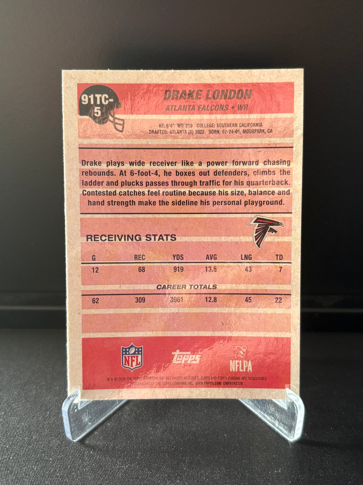 Topps Flagship NFL 2026 – Drake London #5 – Chrome Mojo